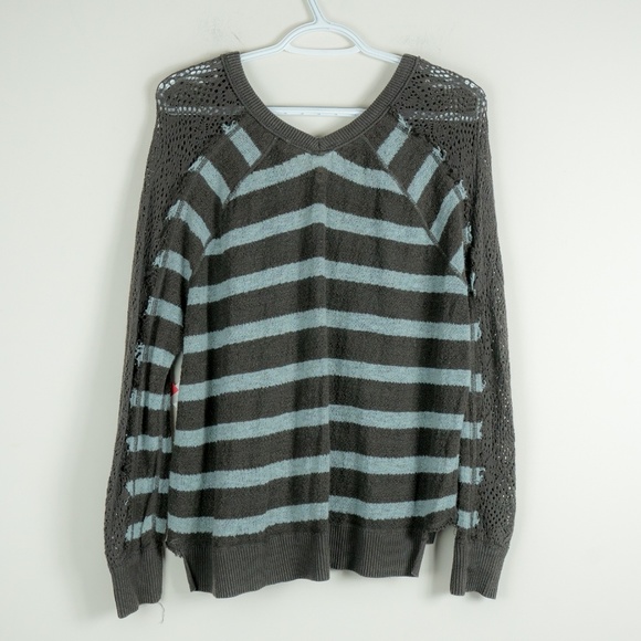 Free People Stripe Knit Lightweight Sweater M - Picture 2 of 2